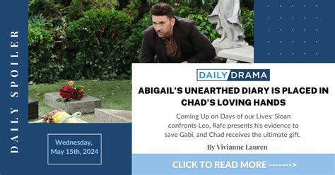 Days Of Our Lives Spoilers Abigails Unearthed Diary Is Placed In Chad