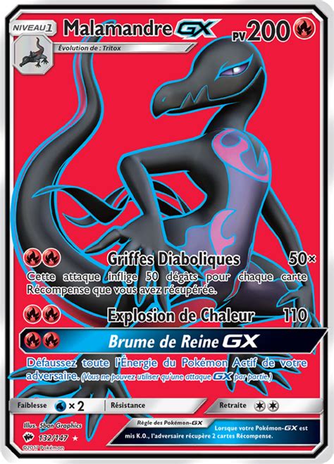 Malamandre GX Soleil et Lune Ombres Ardentes 132 Poképédia