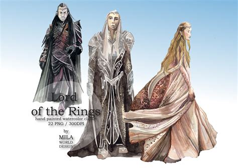 Lord of the Rings Watercolor Clip Art, Hand Painted Character Clipart ...