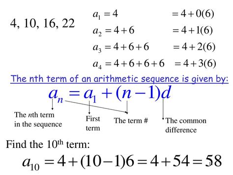 Ppt Find The Common Difference Of The Arithmetic Sequence 4 7 10 A68