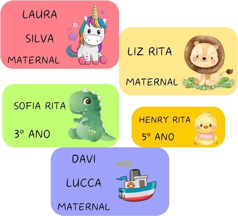 Kit De Etiquetas Personalizadas Para Material Escolar Vinil Prova D