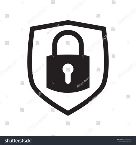 Shield Security Lock Symbol Protection Safety Stock Vector Royalty Free 1278417316 Shutterstock