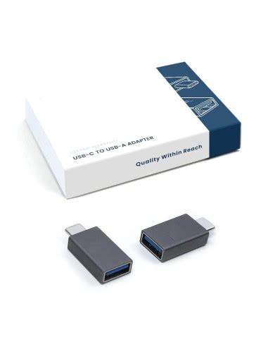 Lot de 2 adaptateurs USB Type C Mâle vers USB A Femelle Gris Sidéral