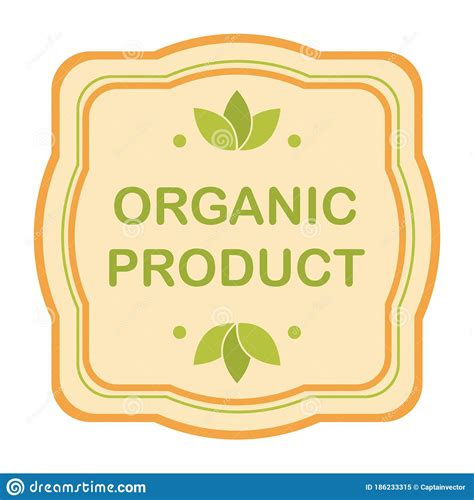 Organic Product Label Vector Illustration Decorative Design Stock