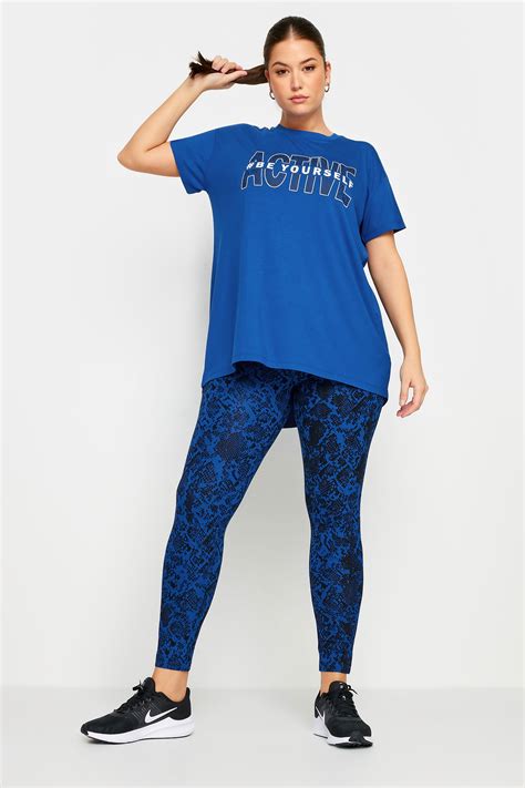 YOURS ACTIVE Plus Size Blue '#Be Yourself' Top | Yours Clothing