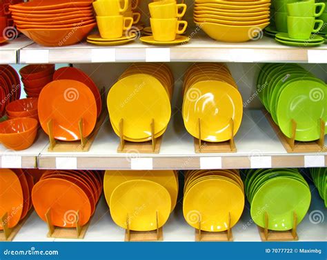 Colorful Plates And Cups Stock Photography Image