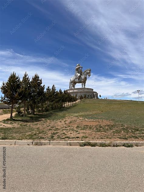 Statue of Mongolian leader and warrior Genghis Khan in Inner Mongolia ...