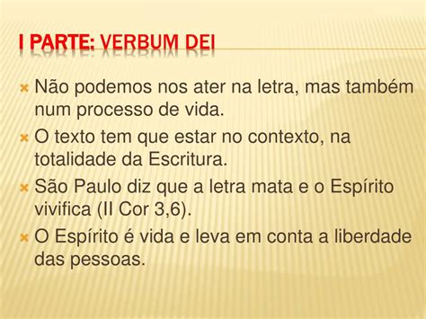 Ppt Exortac O Apost Lica P S Sinodal Verbum Domini Do Santo Padre