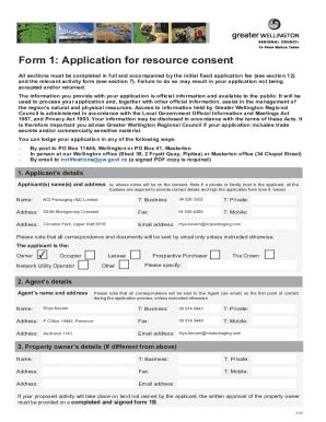 Fillable Online NCI Packaging Form 1 Resource Consent Application Fax