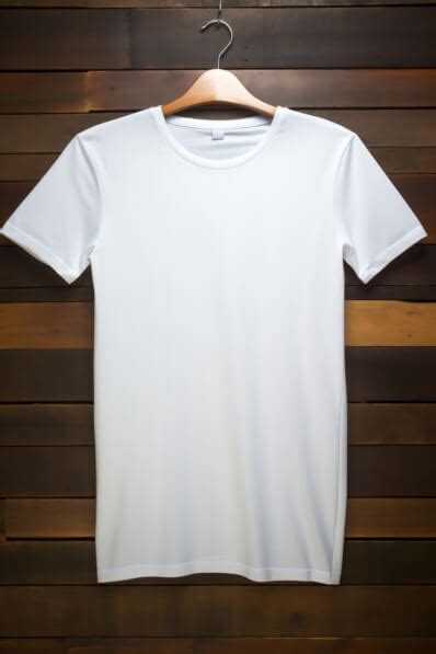 Baixe Camiseta Branca Em Branco Em Parede De Madeira Mockups Creative