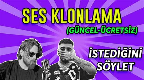 YAPAY ZEKAYLA SES KLONLAMA ŞARKI SÖYLETME GÜNCEL PROGRAMSIZ YouTube