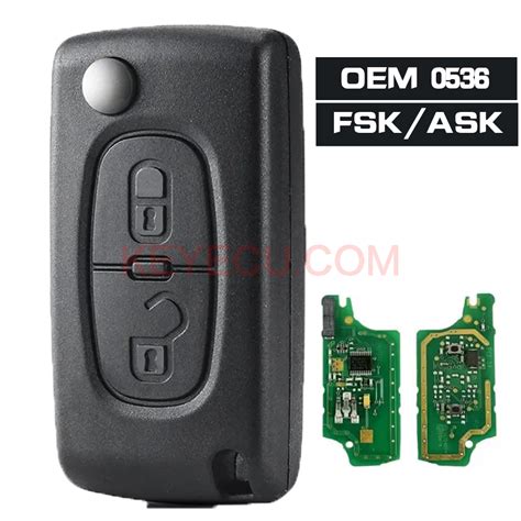 OEM Remote Key CE0536 0536 Flip Key 2 Button ASK FSK 433MHz ID46 For