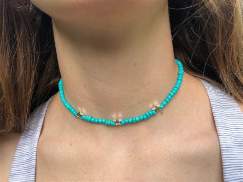 Seed Bead Choker Beaded Choker Necklace Seed Bead Boho Beach