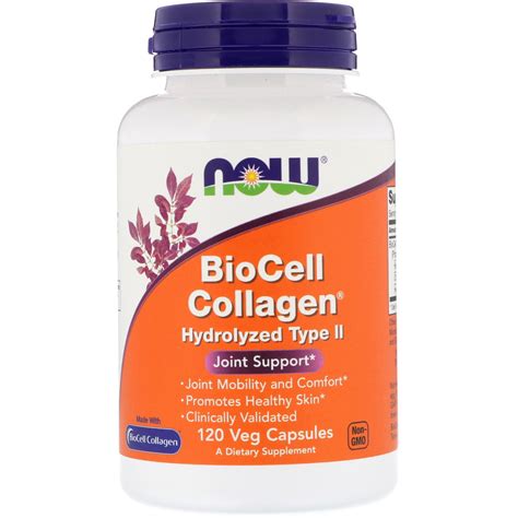 Now Foods, BioCell Collagen, Hydrolyzed Type II, 120 Veg Capsules - iHerb