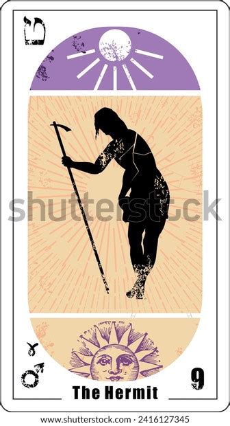 Egyptian Tarot Card Number Nine Called Stock Vector (Royalty Free ...