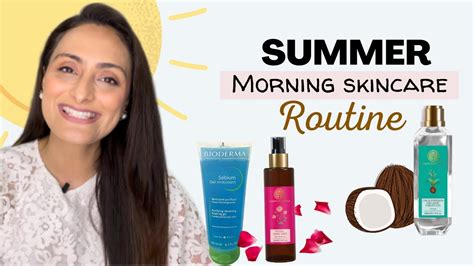 Summer Morning Skin Care Routine Cleanse Tone And Moisturise Product