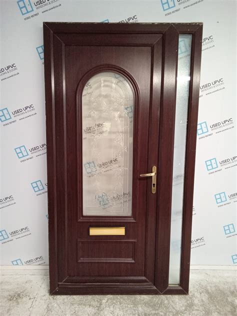 Used Rosewood Upvc Front Door And Side Panel Mm X Mm Ds