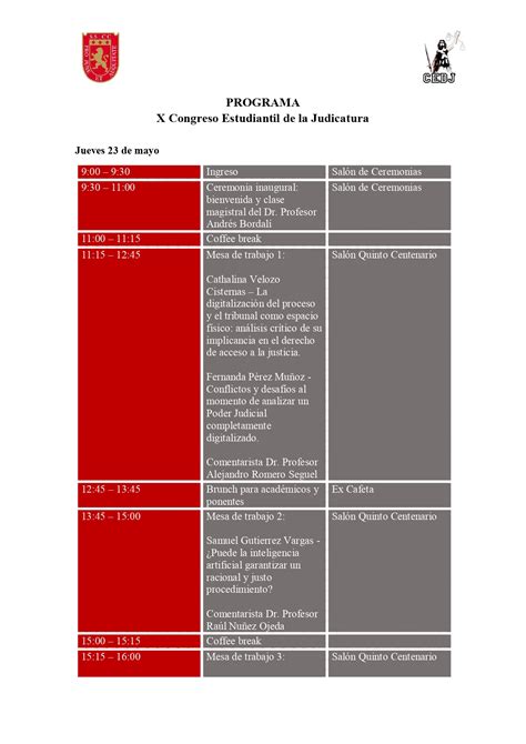 X Congreso Estudiantil De Derecho De La Judicatura Pontificia