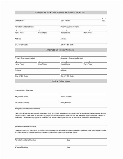 50 Contact Information form Template Word | Ufreeonline Template