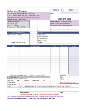 Fillable Online Purchase Order Template Vertex Compre Order Form