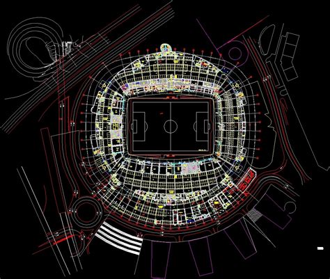 Football Stadium Dwg Block For Autocad • Designs Cad