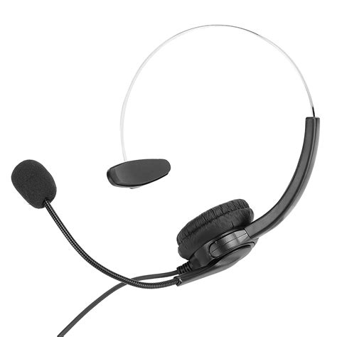 Call Center Headset With Microphone Hands Free Noise Cancelling Monaural Earpiece With 3 5mm