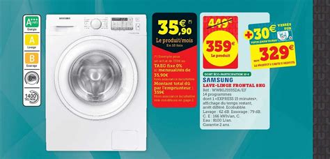 Offre Lave Linge Frontal Kg Samsung Chez Hyper U