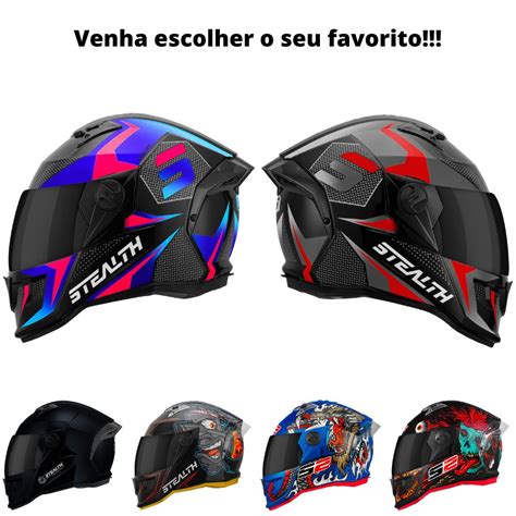 Capacete De Moto Feminino Masculino Urbano Fechado Pro Tork Stealth