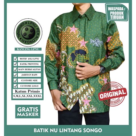 Jual Batik NU Lintang Songo Kemeja NU Lintang Songo Seragam NU Shopee