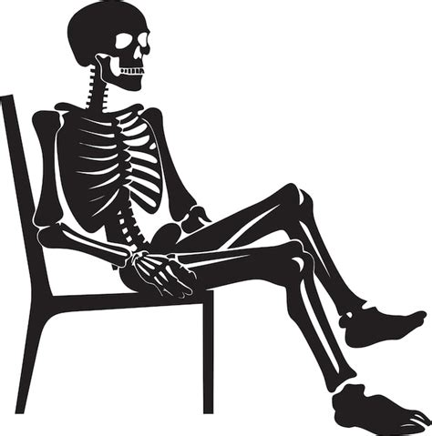 Serene Skeleton Chilling Vector Graphic Bone Chillax Design De Chaise