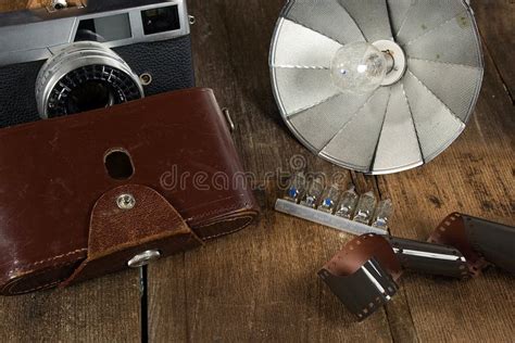 Retro Photography Equipment On Wood Stock Photo Image Of Negatives