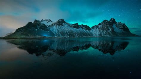 Iceland Reflection Mountains Nature Water HD Wallpaper