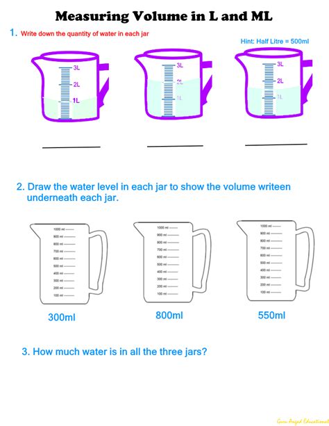 Measure Liquid Volume Worksheets