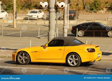 Kiev Ukraine October 14 2019 Yellow Honda S2000 Supercar In The