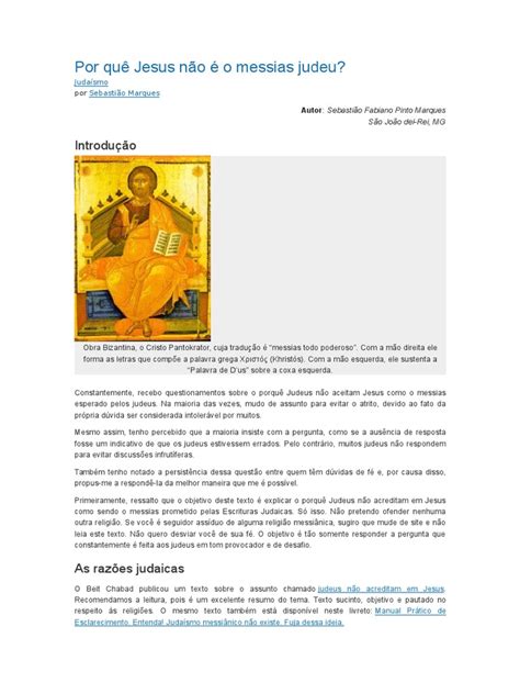 Pdf Por Quê Jesus Não é O Messias Judeu Dokumen Tips