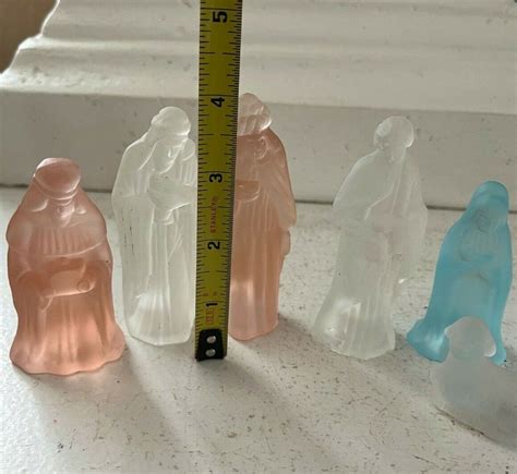 Vintage Frosted Glass Paste Nativity Set 6 Collectible Christmas Holiday Rare Ebay