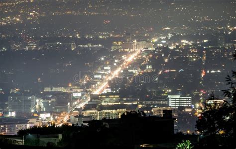 Hollywood Hills and Valley at Night Near Hollywood Sign Editorial Stock ...