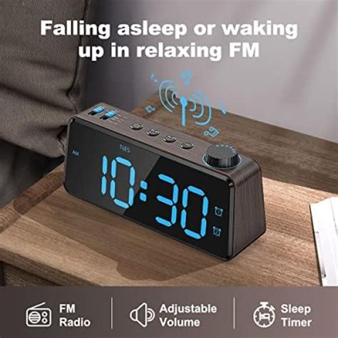 Anjank Digital Alarm Clock With Large Led Display Dual Alarms Usb