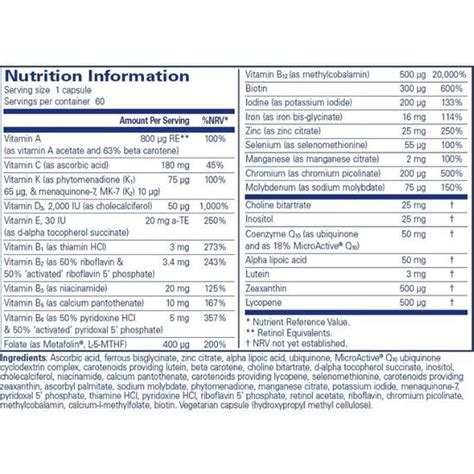 Pure Encapsulations O N E Multivitamin With Iron Capsules Cosmetify