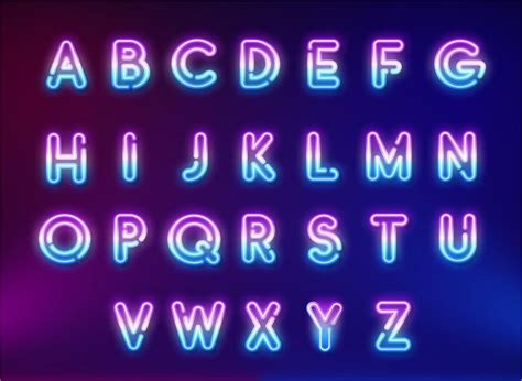 Neon Alphabet Clipart, Neon Alphabet PNG, Neon Letters Numbers PNG ...