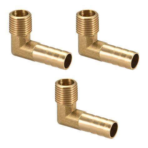 Uxcell Brass Barb Hose Fitting 90 Degree Elbow 10mm Barbed To 14 Pt Male Pipe