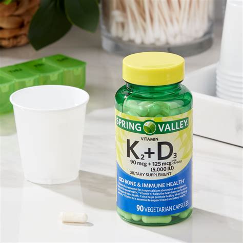 Spring Valley Vitamin K2 90mcg D3 125mcg Vegetarian Capsules 90 Count Ebay