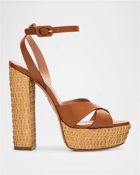 Aquazzura So Nude Leather Slingback Sandals Neiman Marcus