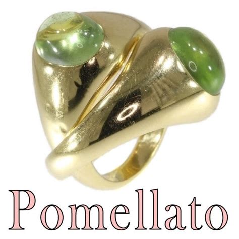 Anelli Originali Pomellato In Oro Intrecciati Con Granati Verdi