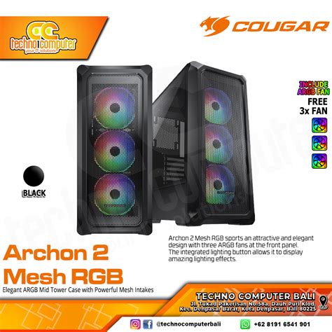 CASING COUGAR ARCHON 2 MESH RGB Black Mid Tower ATX Case Tempered