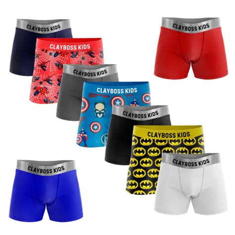 Kit 10 Cuecas Boxer Masculina Infantil Multicoloridas De Microfibra