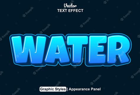 Premium Vector Water Text Effect With Graphic Style And Editable