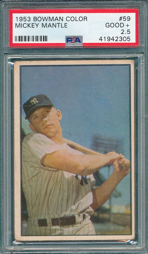 Lot Detail Bowman Color Mickey Mantle Psa