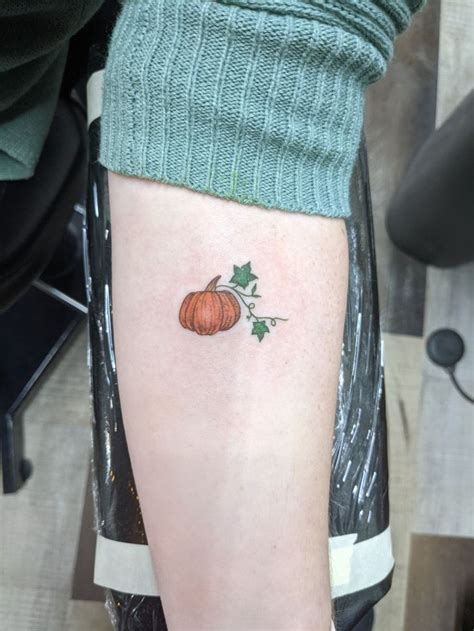 Tiny Pumpkin Tattoo Pumpkin Tattoo Tattoos Hand Tattoos