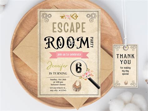 Escape Room Birthday Invitation Template Editable Escape Room Party Invite Escape Room Party